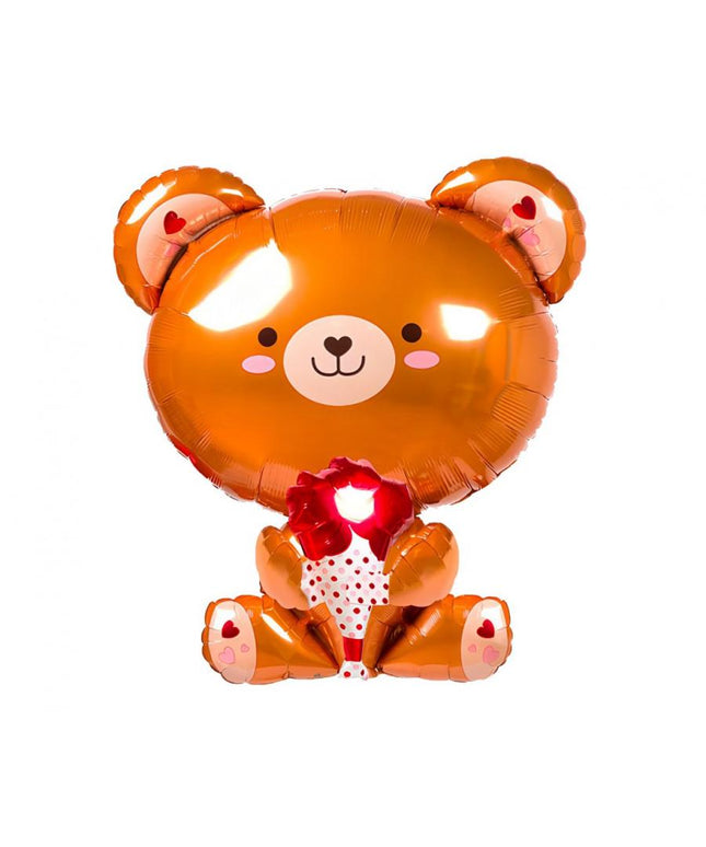 Folija balon medvedek z vrtnico, 51 × 48 cm