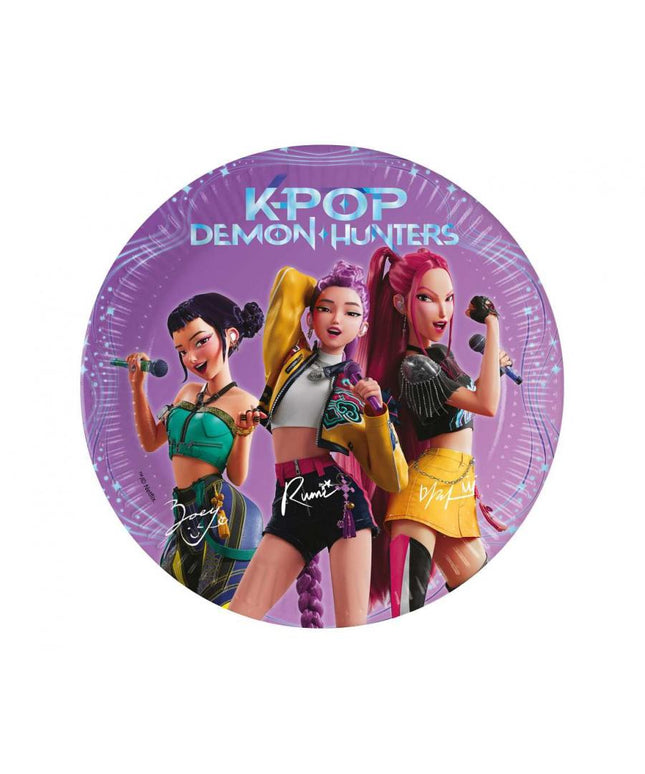 Papirnati krožniki K-POP Demon Hunters, 20 cm - 8 kos