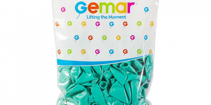 Pastelno turkizno zeleni baloni 30 cm Gemar komplet 10 lateks balonov