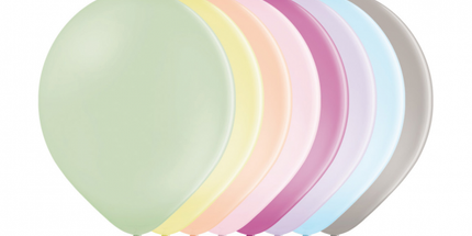 Pastelni lateks baloni macaron 13 cm, mešani – 10 kosov