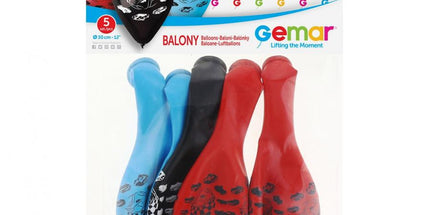 Lateks baloni Cars, pisani s potiskom, 30 cm, 5 kosov