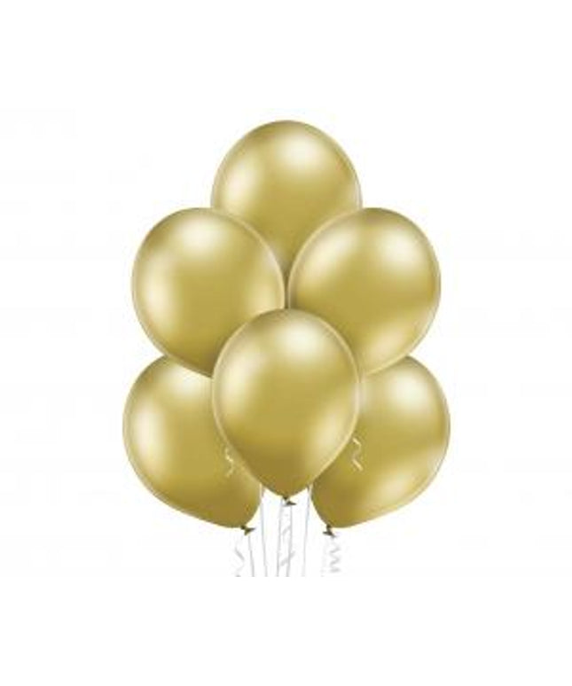 Metalik zlati lateks baloni 30 cm - 10 kos