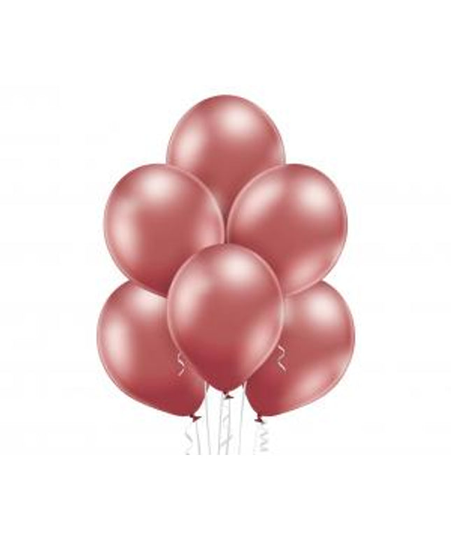 Sijajni rose gold lateks baloni 30 cm - 10 kos