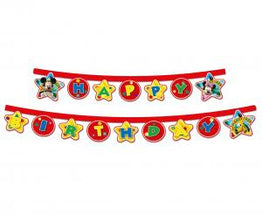 Baner napis Mickey "Happy Birthday" - 230 cm