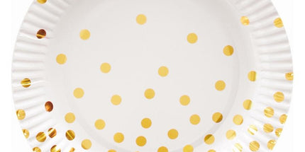 Papirnati krožniki Gold Bottles, beli, 18 cm, 6 kosov