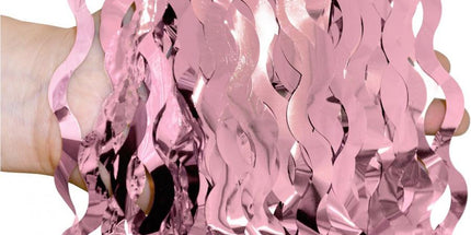 Dekorativna roza kovinska trakasta zavesa 100×200 cm