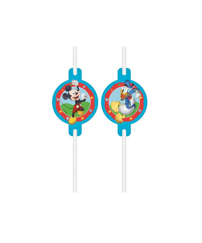 Papirnate slamice Mickey Rock the House z medaljonom, 4 kos