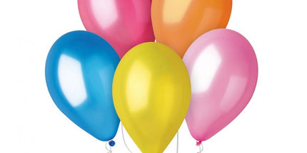 Kovinski pisani baloni 30 cm Gemar klasični set 10 kosov