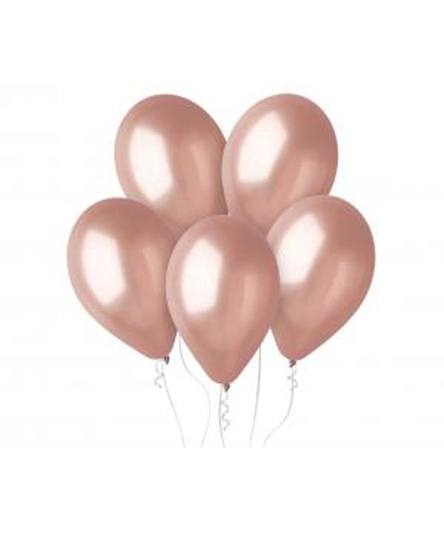 Metalik rose gold lateks baloni 30 cm - 10 kos