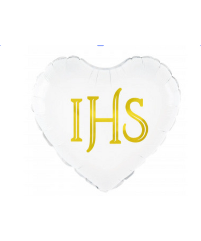 Folija balon bel IHS srce - 45 cm