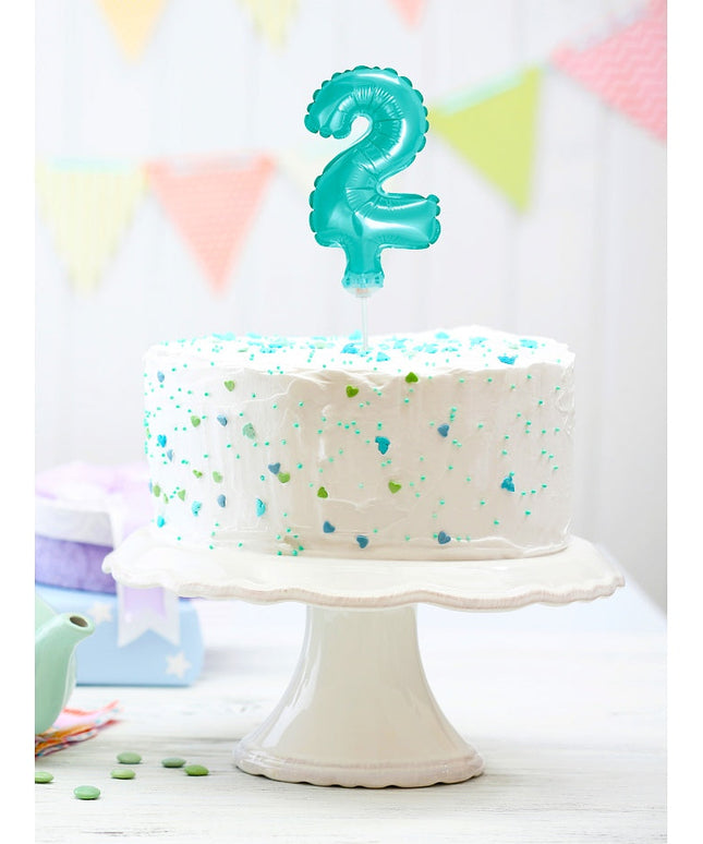 Balon na palčki za rojstni dan Številka 2 modra, 13cm - mojbalon