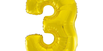 Zlat folijski balon številka 3, 92 cm – Lepota in čar