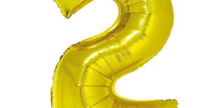 Balon za rojstni dan številka 2, zlata barva, 92cm - Mojbalon