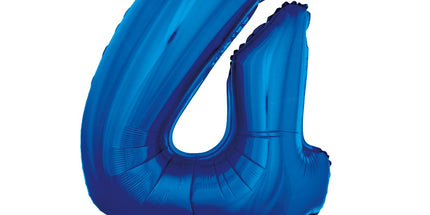 Modri ​​folijski balon številka 4 – 92 cm, kolekcija Smart
