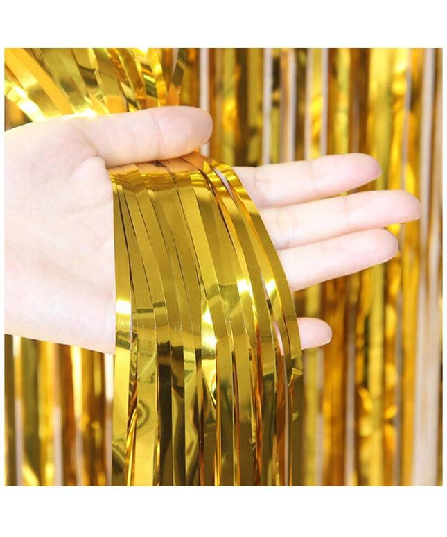 Dekorativna zlata mat trakasta zavesa 100×200 cm