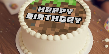 Topper za torto okrogel Minecraft - 20 cm