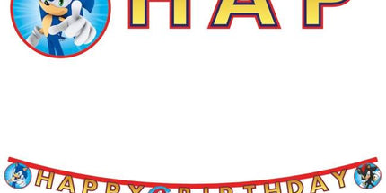 Sonic Happy Birthday banner 200 cm – rojstnodnevna dekoracija