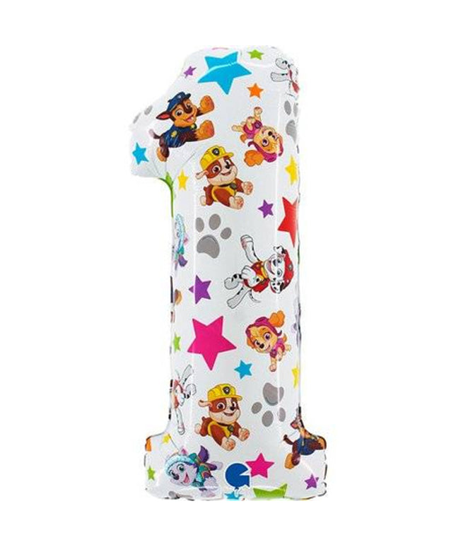 Folija balon številka 1 Paw Patrol - 66 cm