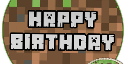 Topper za torto okrogel Minecraft - 20 cm