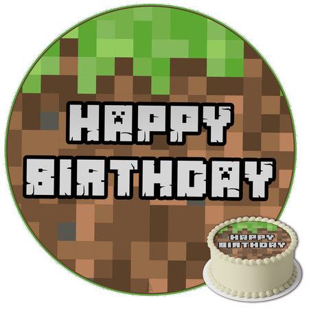 Topper za torto okrogel Minecraft - 20 cm