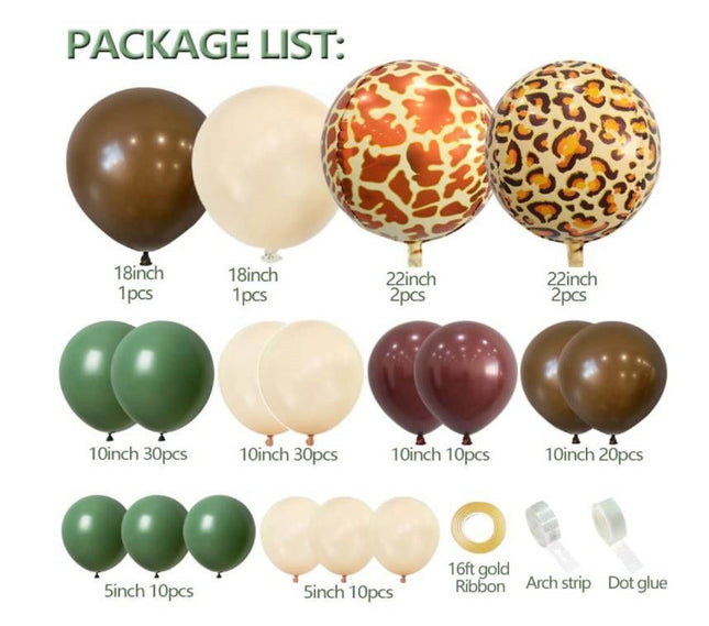 Girlanda balonov Safari 78 kosov - živalska tema